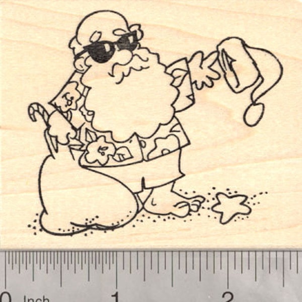 Santa Rubber Stamp Etsy