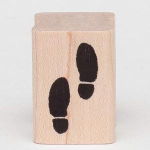 Tiny Footprints Rubber Stamp, Leprechaun tracks, fairy, elf feet D34611 Wood Mounted