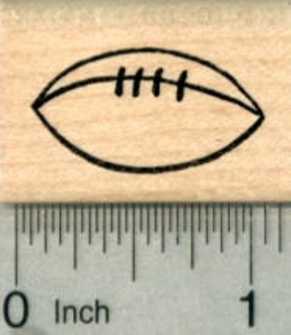 Football Rubber Stamp Small B30217 Wood Mounted Etsy