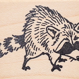 Raccoon Rubber Stamp, Small G38716 Wood Mounted