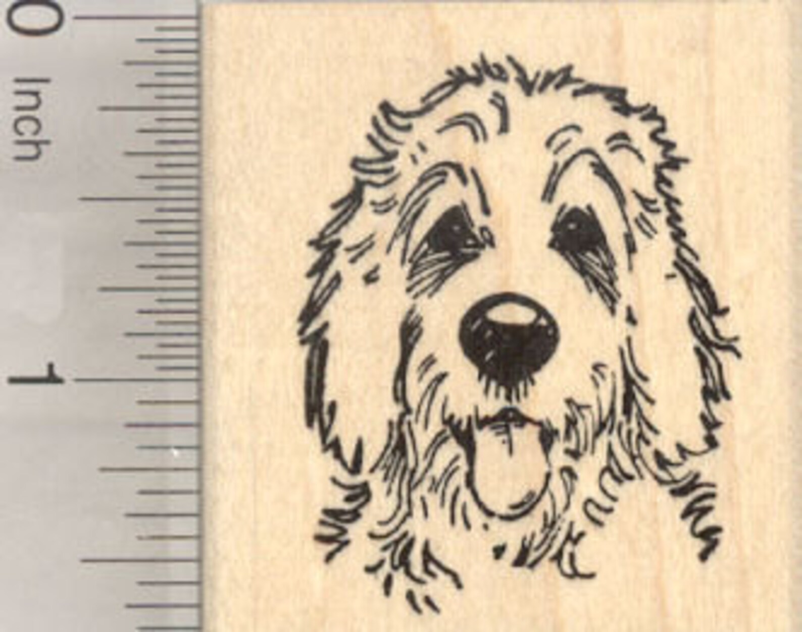 Golden Doodle Rubber Stamp Dog Hybrid of Poodle and Golden image 0.