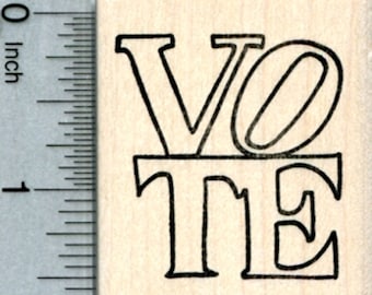 Vote Rubber Stamp E33723 Wood Mounted