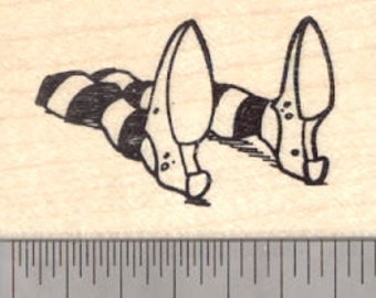Wicked Witch Legs Halloween Rubber Stamp E18809 Wood Mounted