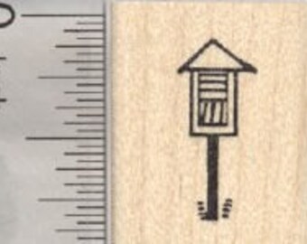 Tiny Little Library Rubber Stamp A29226 Wood Mounted