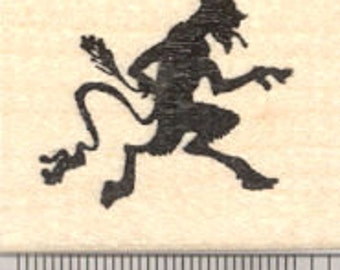 Krampus Christmas Rubber Stamp, Alpine Folklore, German Feast of St. Nicholas D26119 Wood Mounted