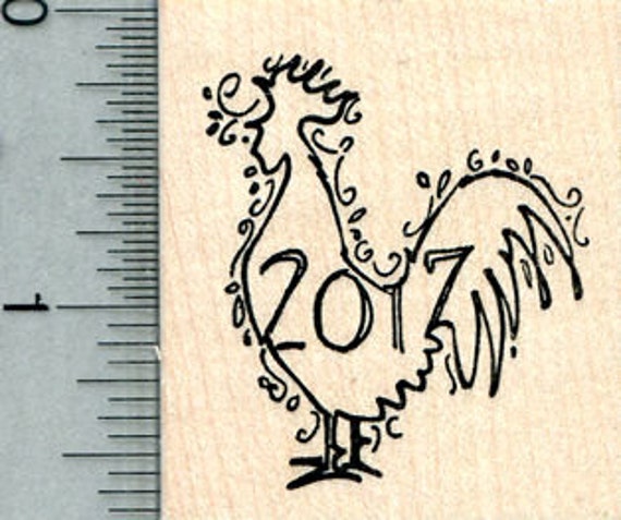 Hen Polish Crested Chicken Rubber Stamp