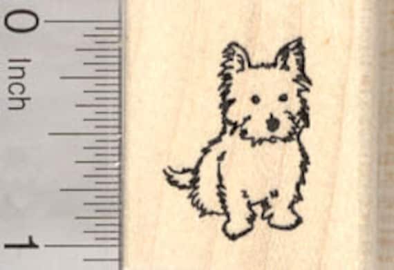 Yorkie Cairn Terrier Terrier Dog Rubber Stamp Westie
