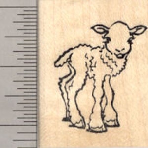 Little Lamb Rubber Stamp, Baby Sheep, Spring, Easter D24417 Wood Mounted