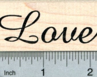 Love Rubber Stamp E31720 Wood Mounted