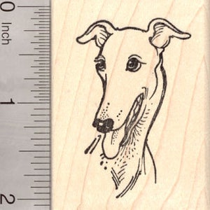 Smiling Greyhound Rubber Stamp H8008 Wood Mounted