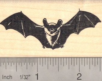 Realistic Bat Rubber Stamp G14102 Wood Mounted