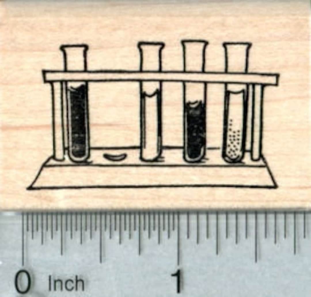Test Tube Rack Rubber Stamp, Science Series E34004 Wood Mounted - Etsy