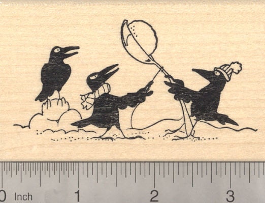 Small Black Bird Raven Rubber Stamp Crow A31010 WM Small Black Bird Raven Rubber Stamp Crow A31010 WM