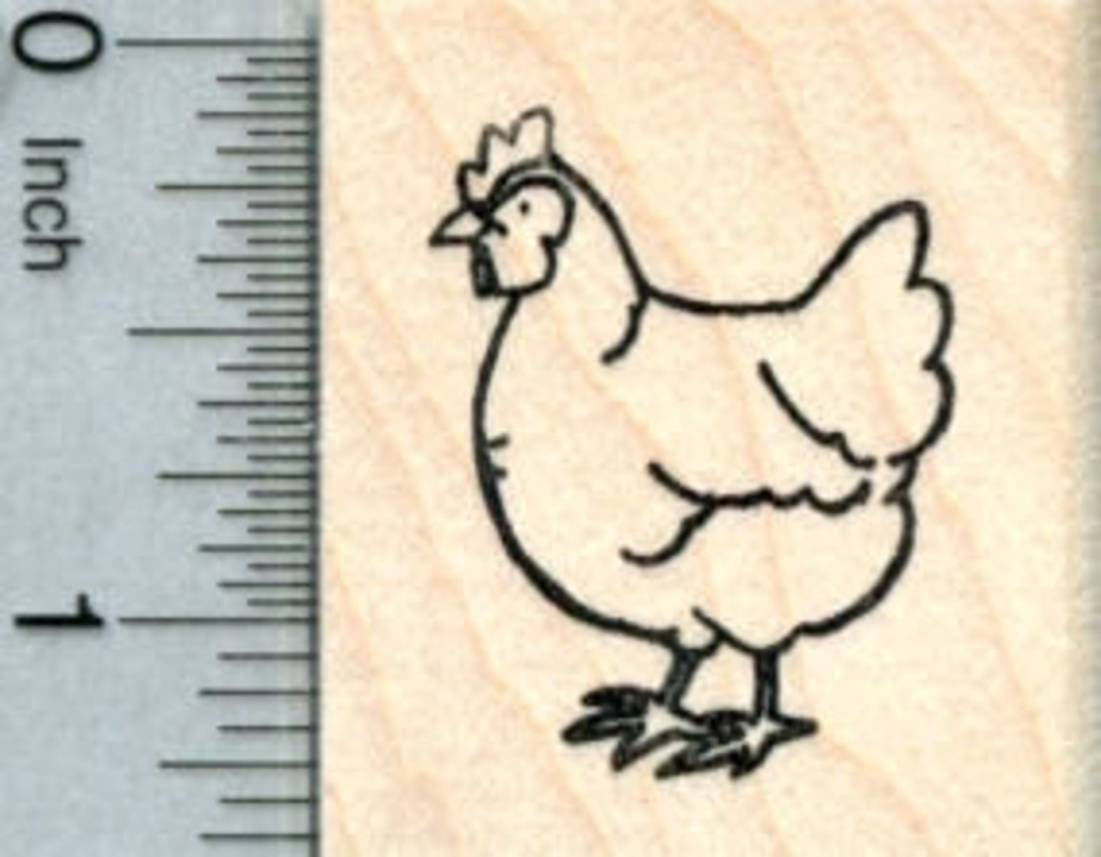 Hen Rubber Stamp Chicken D30906 Wood Mounted Etsy