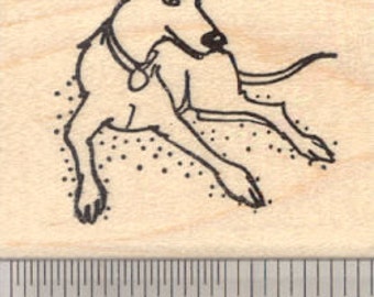 Greyhound Dog Rubber Stamp E27713 Wood Mounted