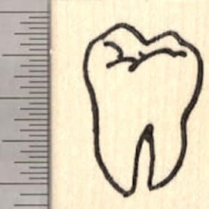 Tooth Rubber Stamp, Molar, Dentist, Dental D26919 Wood Mounted