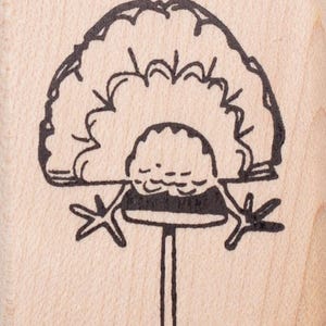 Turkey Barstool Rubber Stamp, Thanksgiving Series G38913 Wood Mounted