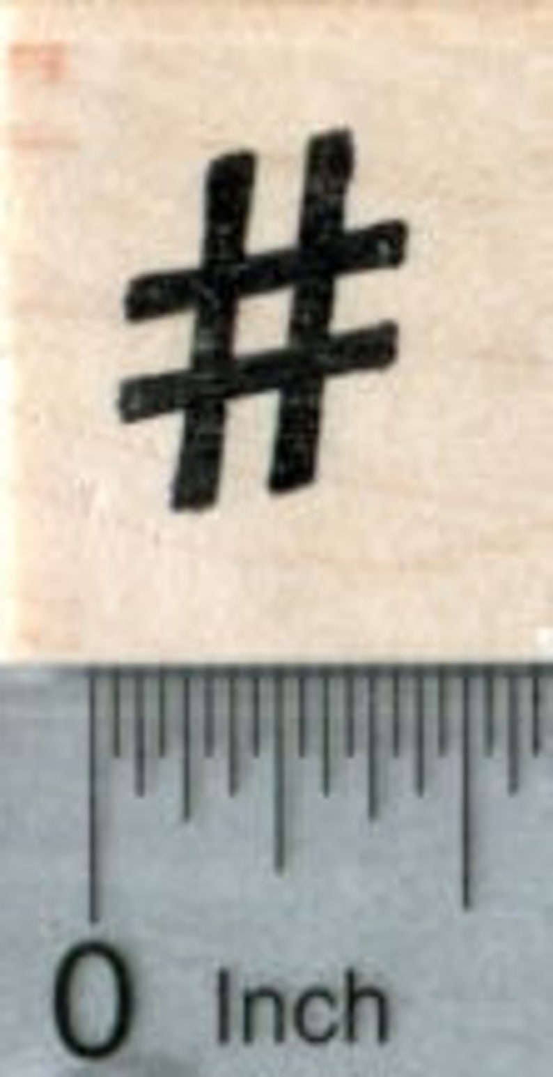 Metadata Tag for Social Media Pound Sign A33408 Wood Mounted Hashtag Rubber Stamp