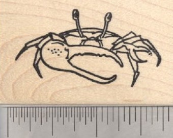Crab Rubber Stamp, Seafood, Crustacean E27303 Wood Mounted