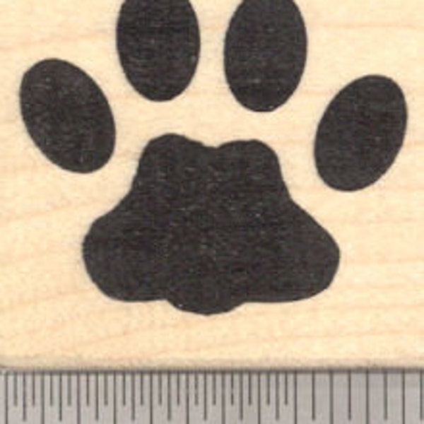 Large Cat Paw Print Rubber Stamp D19609 Wood Mounted