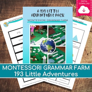 Montessori Grammar Farm Printable | Grammar Symbols, Word Cards, 3-Part Cards & Lesson Plan | PDF Learning Pack