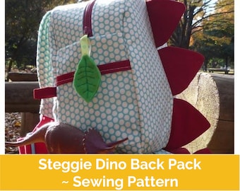 Dinosaur Back Pack PDF Sewing Pattern | dinosaur bag, kids backpack, kids dinosaur bag, kids bag sewing pattern, back pack pattern, dino