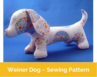 Weiner Dog Sewing pattern (PDF) | dachshund pattern, sausage dog pattern, dachshund toy, wiener pattern, Dog Sewing pattern, doxie, dog,