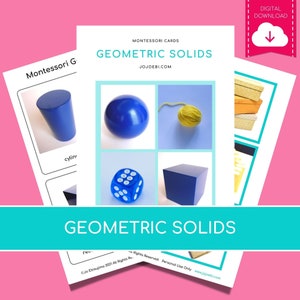 Montessori Geometric Solids 3-teilige Karten PDF | Montessori Karten, Montessori 3-teilige Karte, Geometrische Körper, Lernmittel, Montessori druckbare