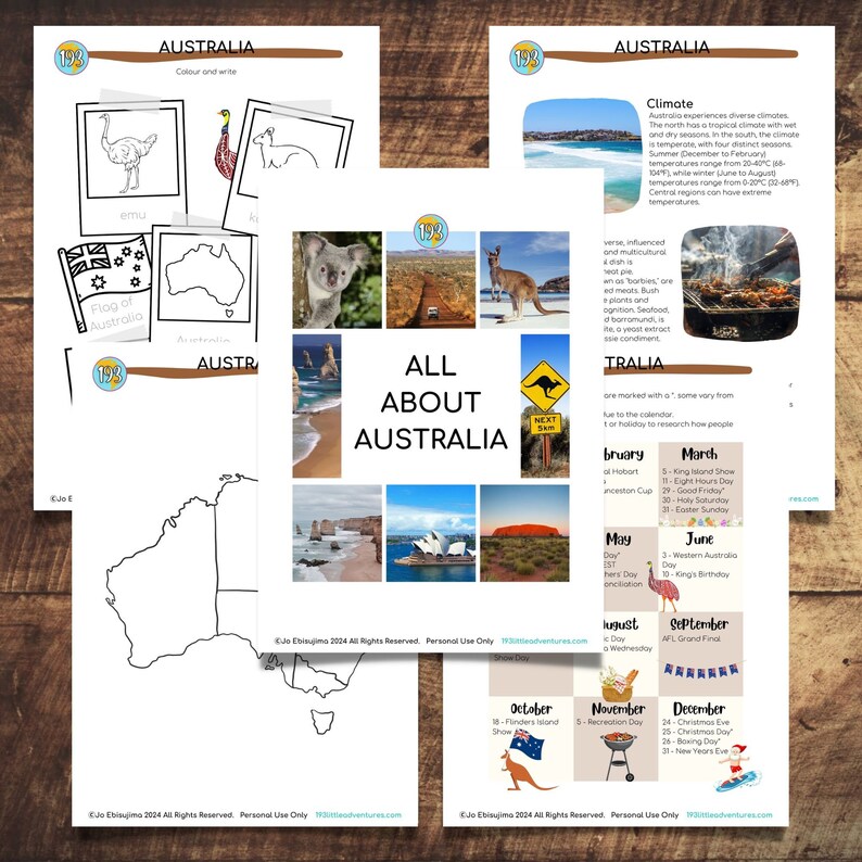 AUSTRALIA a 193 Little Adventures Pack Printable culture packs for curious kids image 2