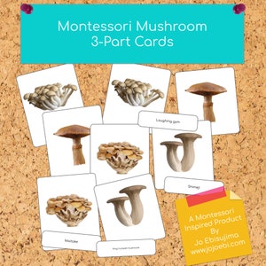 Montessori Mushroom 3 part cards image 2