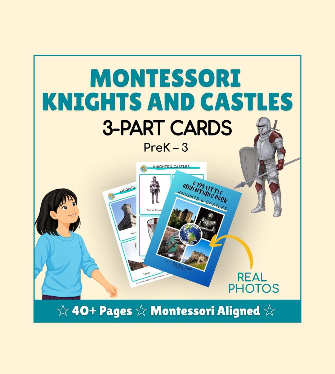 Knights and Castles Montessori 3 Part Cards and Activities - Etsy