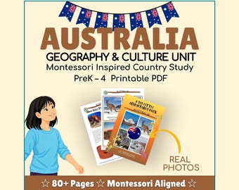 AUSTRALIA: Paquete de 193 pequeñas aventuras: paquetes culturales imprimibles para niños curiosos