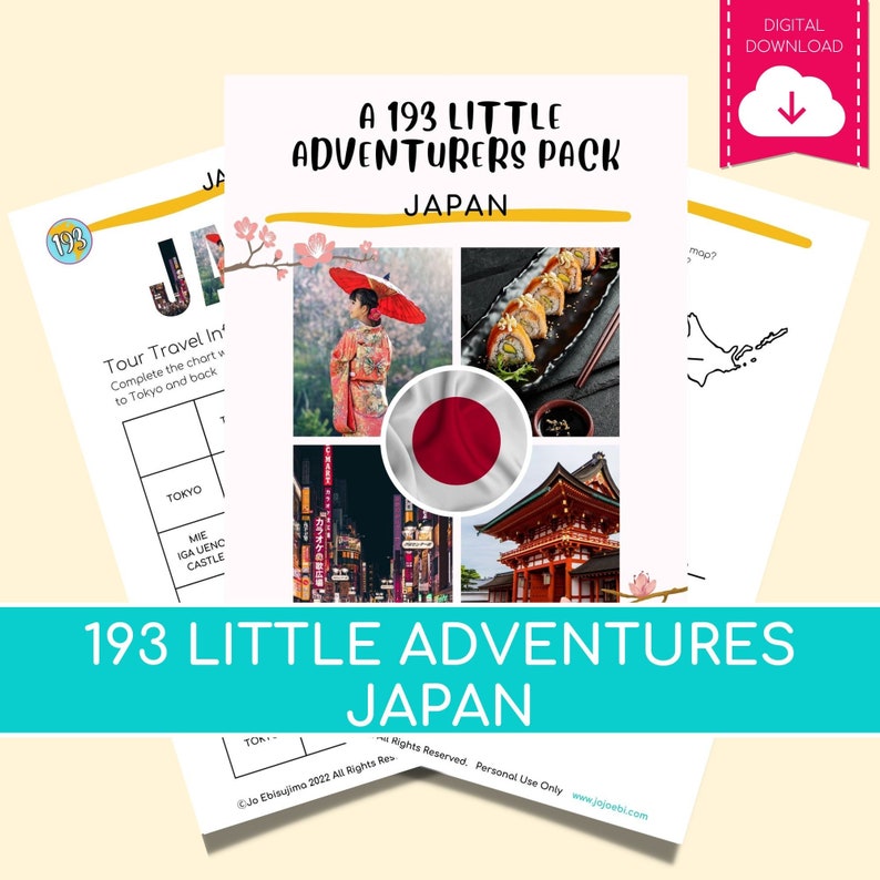 JAPAN 193 Little Adventures Pack Printable culture packs for curious kids image 1