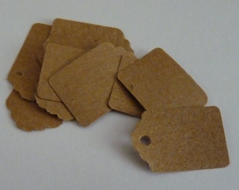 50 etykiet cenowych z brązowego papieru Kraft – małe zawieszki na prezenty