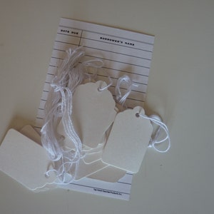 Plain white strung small tags set of 25 image 3