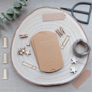 Boîtes à coussins pour emballage, mariages, organisation de la maison : carte kraft recyclée