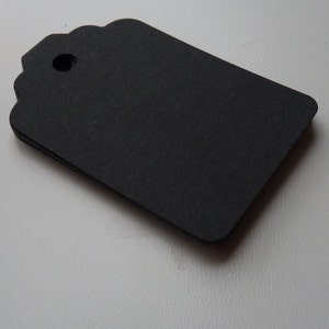 Small (size 2) matte black colour plain card price hang gift tags