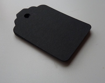 Small (size 2) matte black colour plain card price hang gift tags