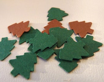 Christmas tree green or brown confetti (set of 50)