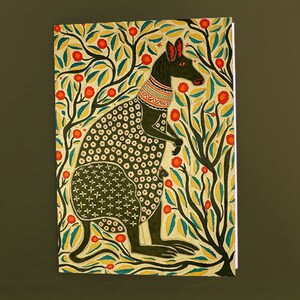 Känguru - Volkskunst - Digitale Blanko-Grußkarte