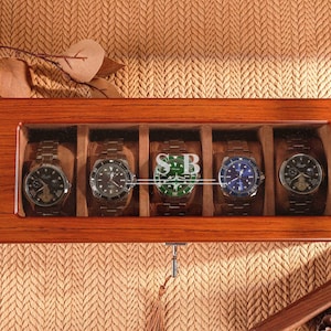 Gepersonaliseerde horloge-opbergdoos, cadeaus bruidsjonkers, aangepaste horlogedoos voor mannen, horlogekast, jubileumcadeau voor man, vriend, afstudeercadeaus