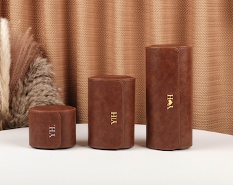 Personalized Leather Watch Case, Travel Watch Roll, Watch Roll for 3 Watches, Groom Gift, Valentine&#39;s Day gift, Gift for Him
