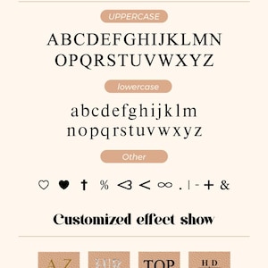 K&ouml;nnte beinhalten: Ein Schriftarten-Leitfaden mit dem Text Gold/Silver Foil only. Er zeigt Gro&szlig;- und Kleinbuchstaben in einer Serifenschrift sowie Symbole wie Herz, Kreuz, Prozent, Unendlichkeit und Et-Zeichen. Beispiele zeigen Gold-, Silber-, Schwarzfolie und Laser.