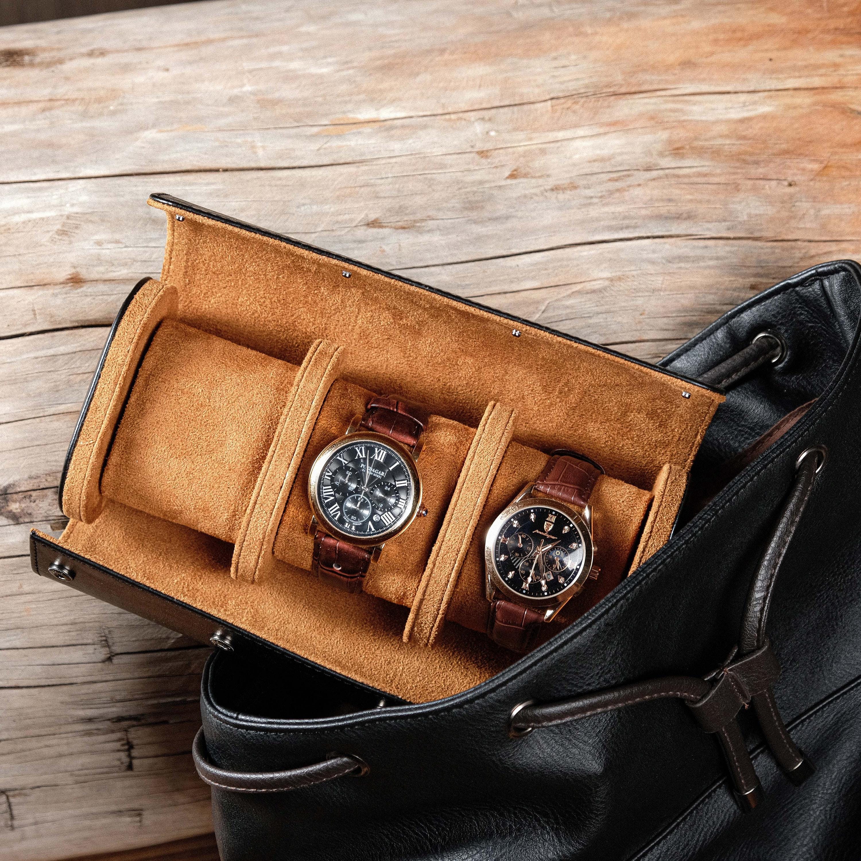 Custom Watch Shell Personalized Leather Watch Box, Custom Leather Watch Case, Watch Roll ...