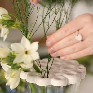 Flower Frog, Flower frog for flower arranging, Clay Flower Frog, Propagation Lid, Pottery for Glass Mason Jar, Vase Topper
