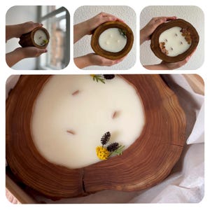 Rustic Wooden Candle | Dough Bowl Candle with Natural Scents | Handmade Rustic Home Decor Gift