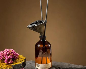 Luxury Reed Floral Diffuser. Stylish Home Fragrance in a Amber Bottle. A Gift for Home Decor Lovers