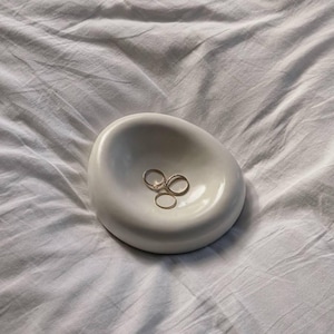 Jewelry Ring Tray / Wabi Sabi Home Decor / Minimalist Tray / Cement bedside tray / Cement Trinket Tray