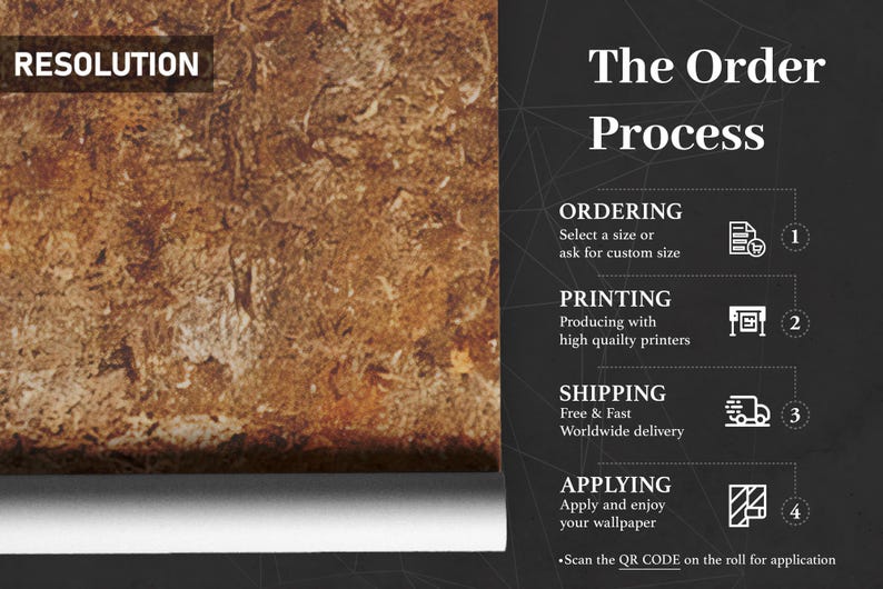 Old Copper Textured, Rustic Grunge Decor, Concrete Look Wallpaper, Old