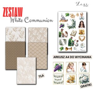 Coffret de communion - Communion blanche, illustrations et papiers/fonds, cliparts